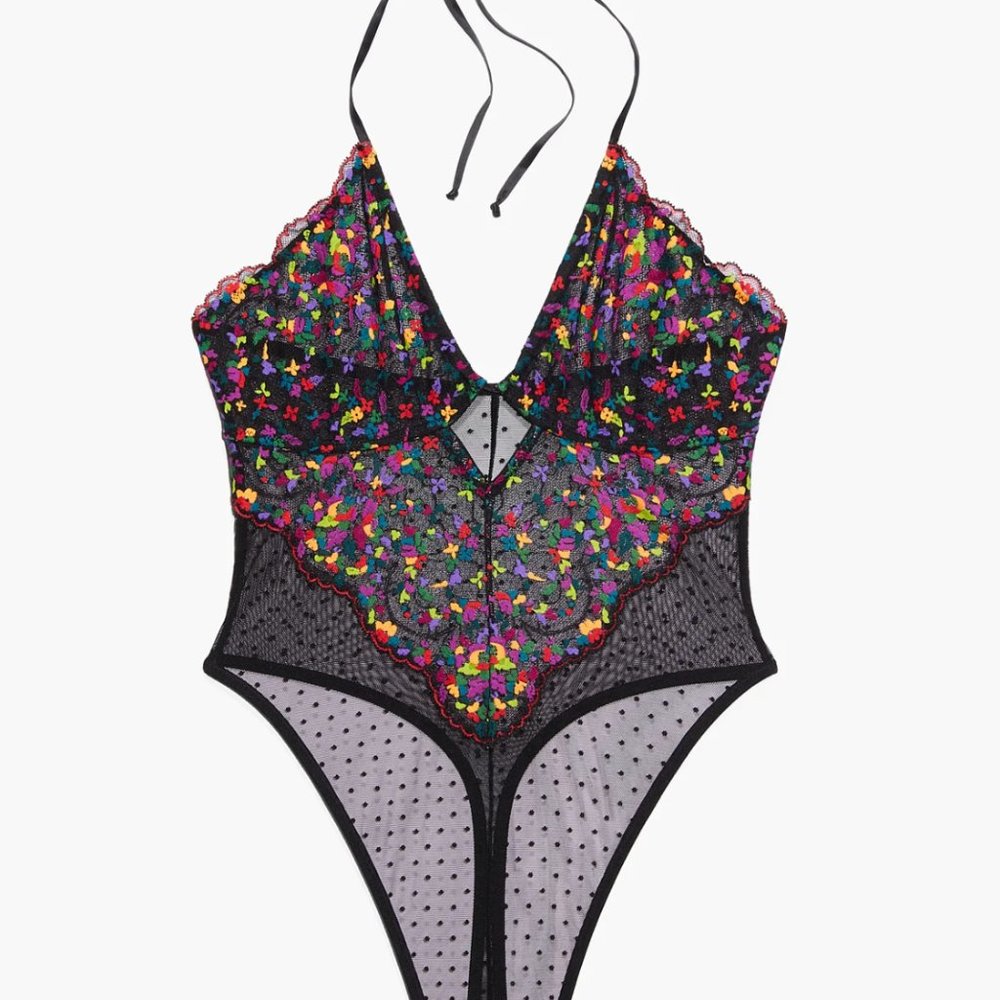 Savage X Fenty Steamy Floral Lace Teddy Body Suit Lingerie XS